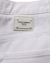 Jean en jean large Dolce & Gabbana en coton stretch blanc