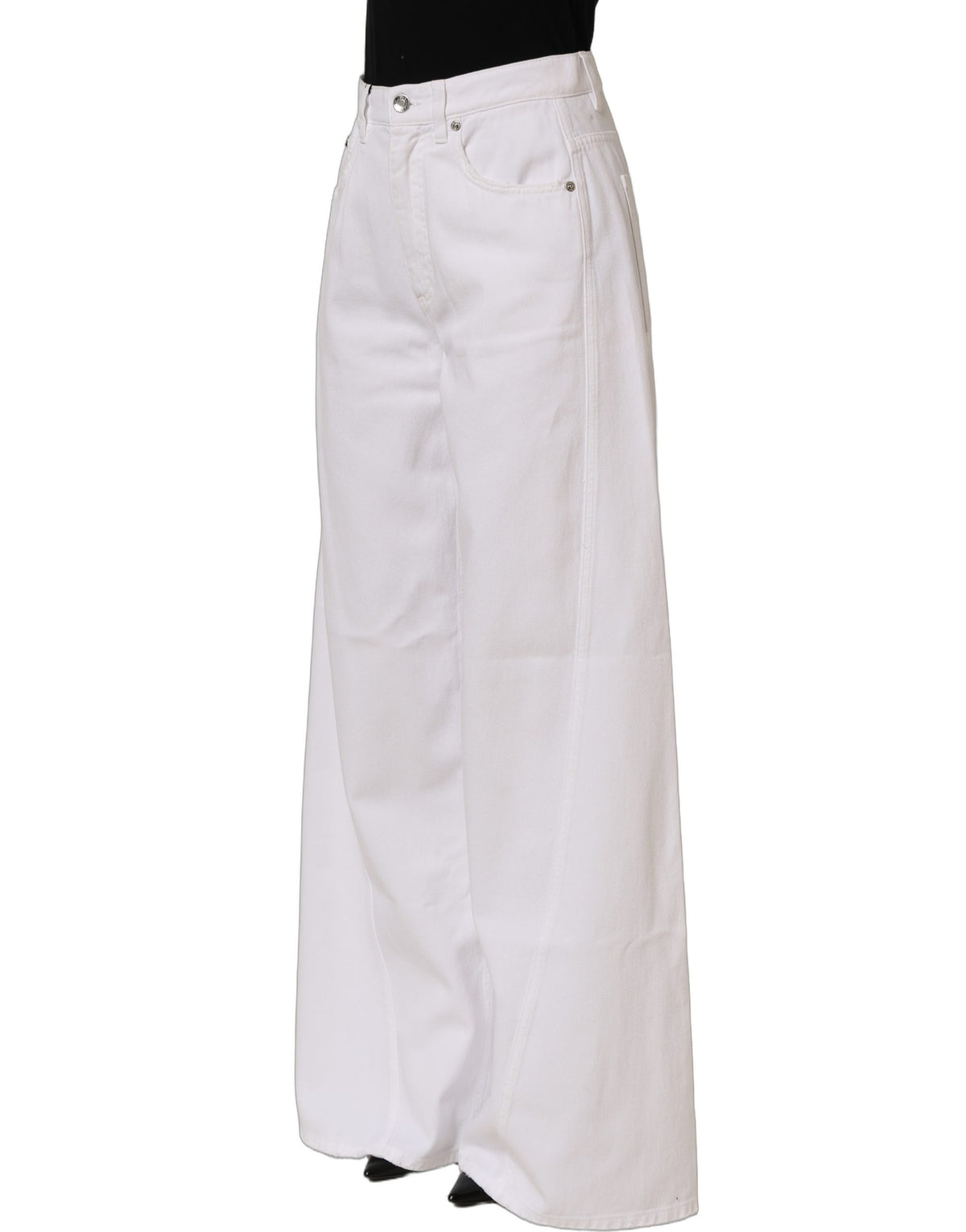 Jean en jean large Dolce & Gabbana en coton stretch blanc