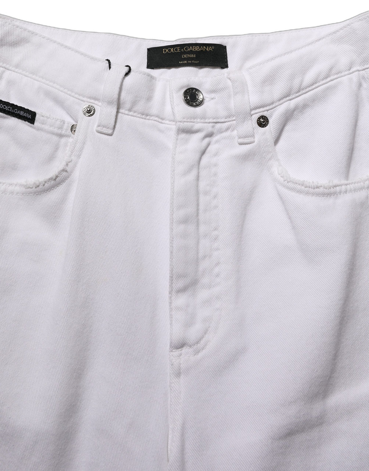 Jean en jean large Dolce & Gabbana en coton stretch blanc