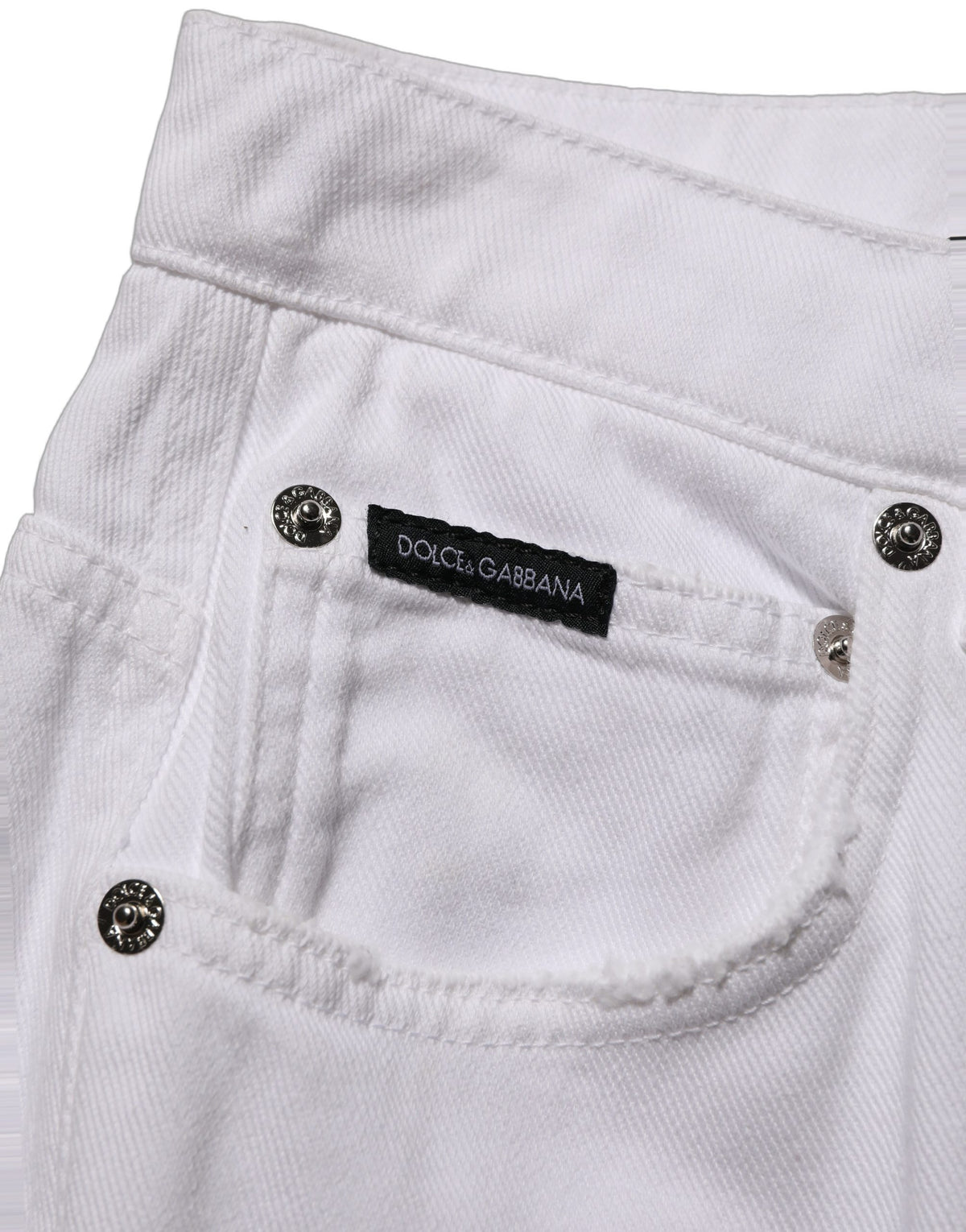 Jean en jean large Dolce & Gabbana en coton stretch blanc