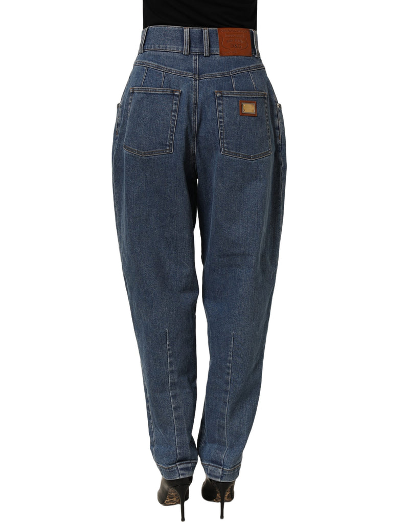 Dolce & Gabbana Dark Blue Cotton Stretch Tapered Denim Jeans