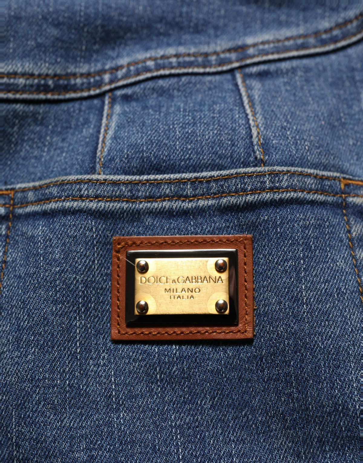 Jean en jean fuselé Dolce & Gabbana en coton stretch bleu foncé