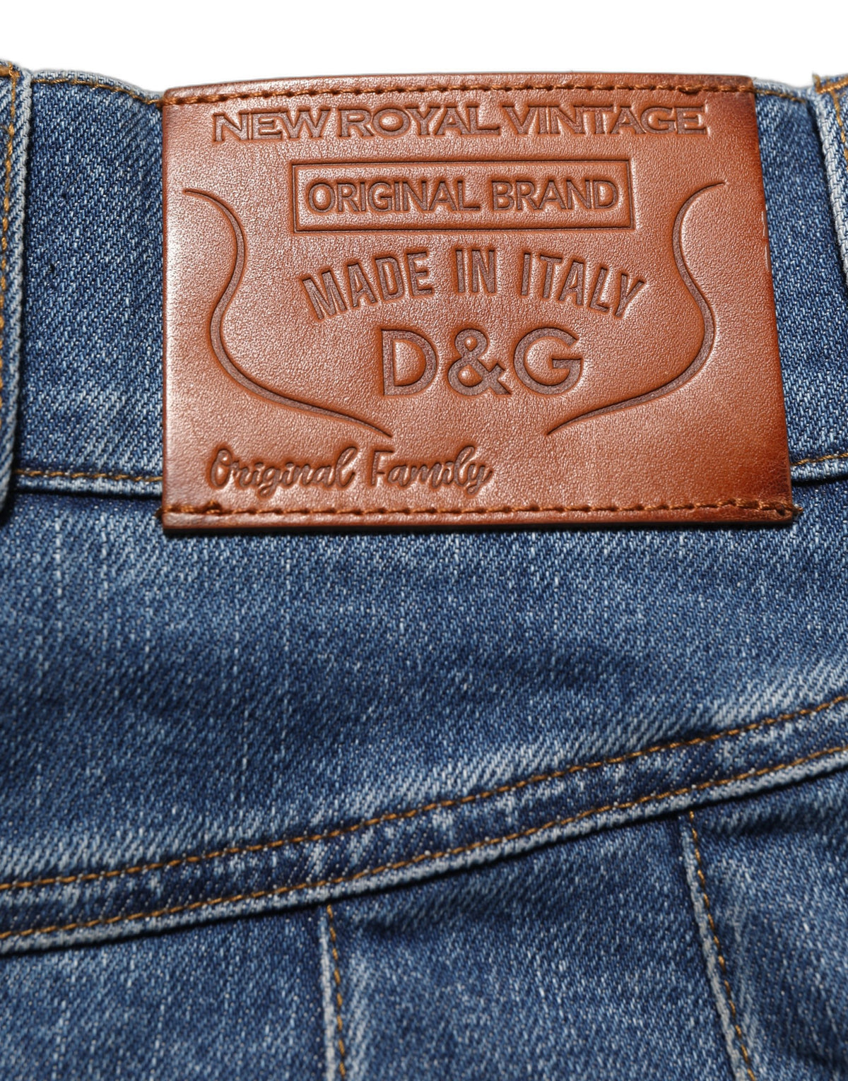 Jean en jean fuselé Dolce & Gabbana en coton stretch bleu foncé