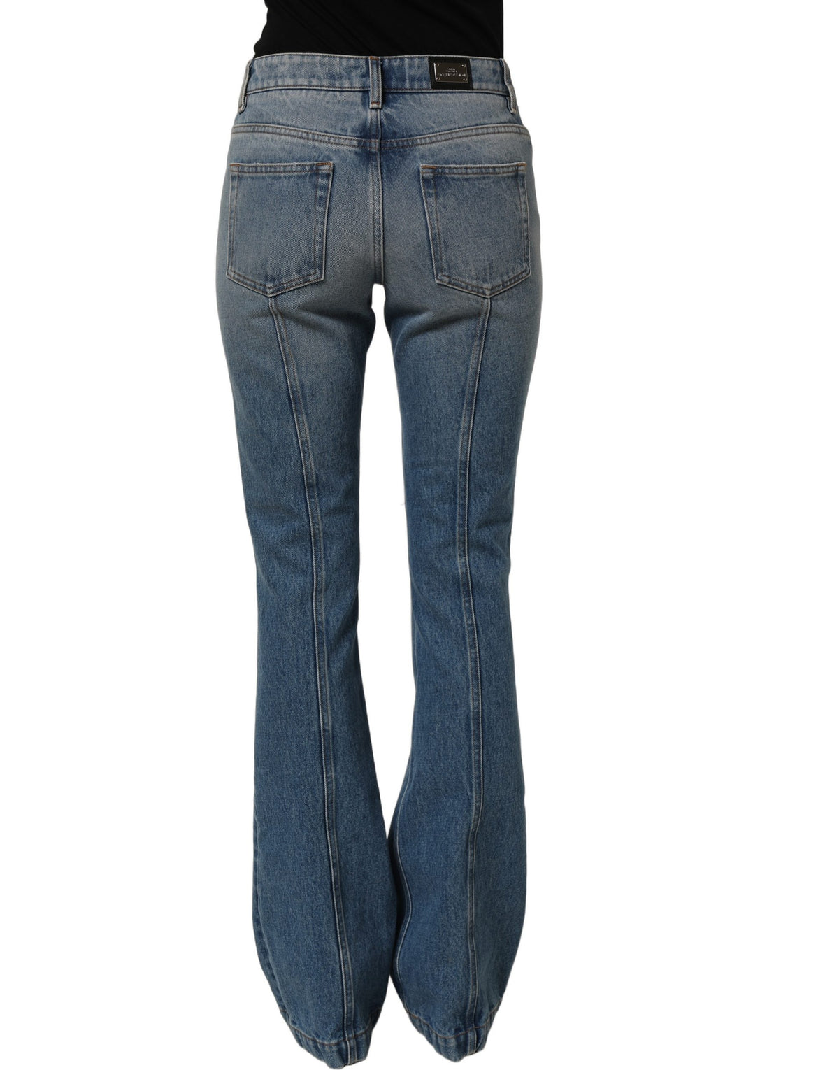 Jean en denim coupe bootcut en coton bleu Dolce & Gabbana