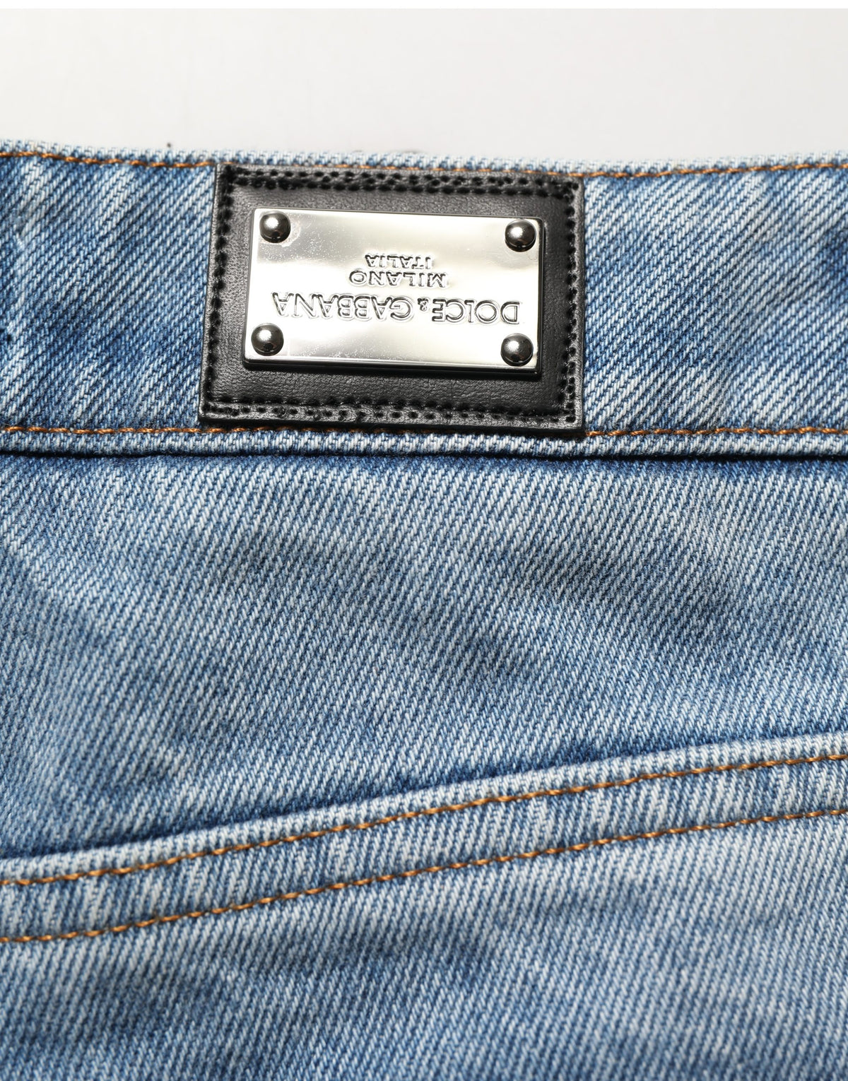 Jean en denim coupe bootcut en coton bleu Dolce & Gabbana