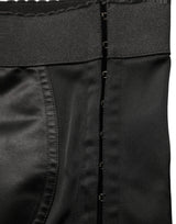 Shorts taille haute noirs en nylon avec taille élastique Dolce & Gabbana