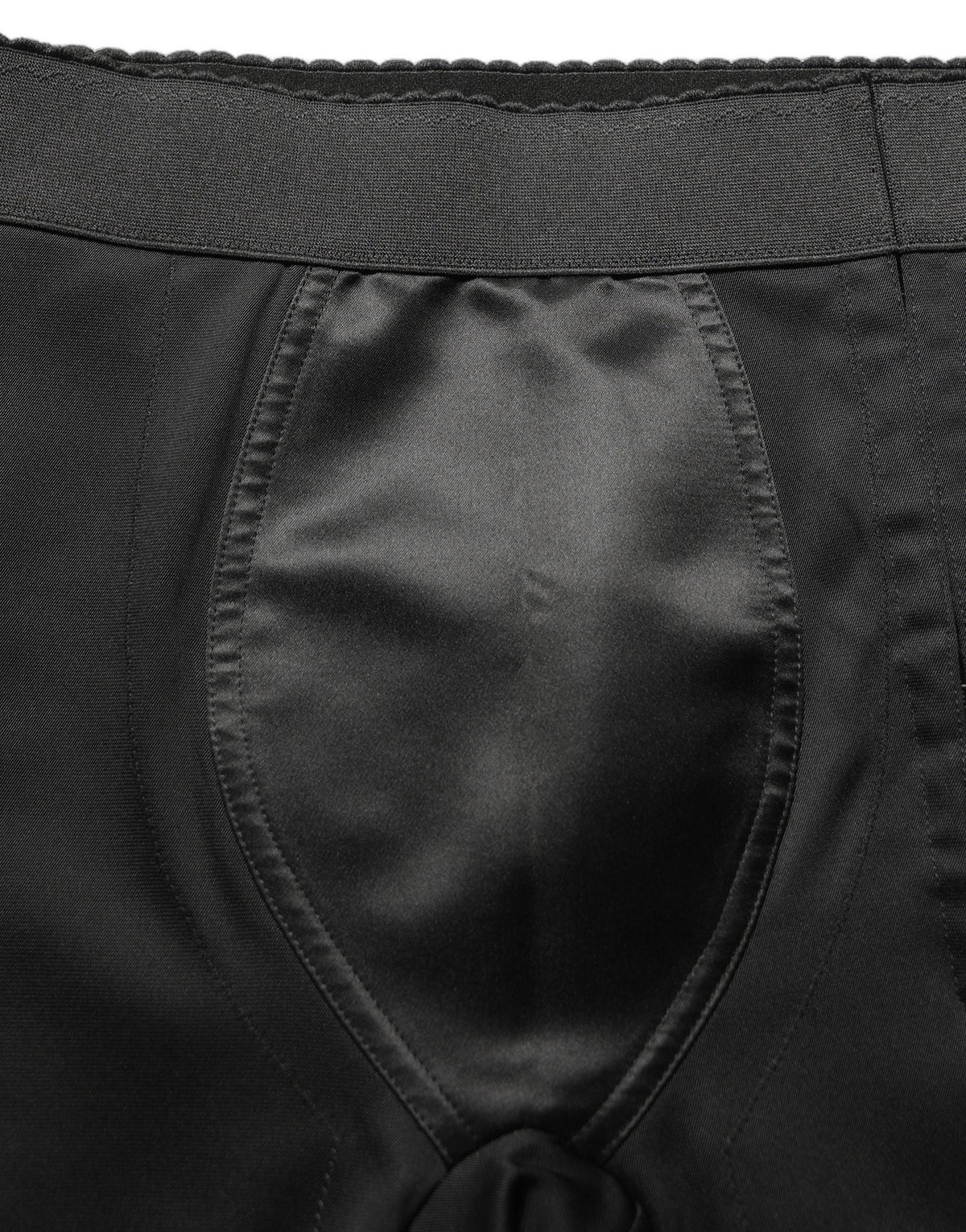 Shorts taille haute noirs en nylon avec taille élastique Dolce & Gabbana