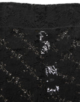 Shorts taille haute en dentelle florale transparente Dolce & Gabbana noirs