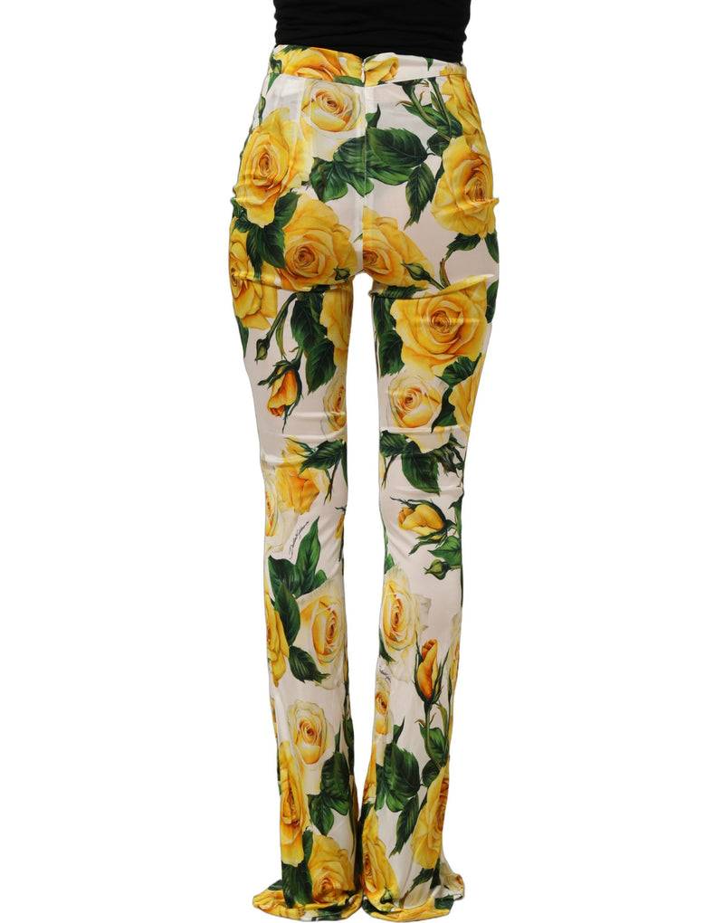 Dolce & Gabbana Multicolor Floral High Waist Straight Pants
