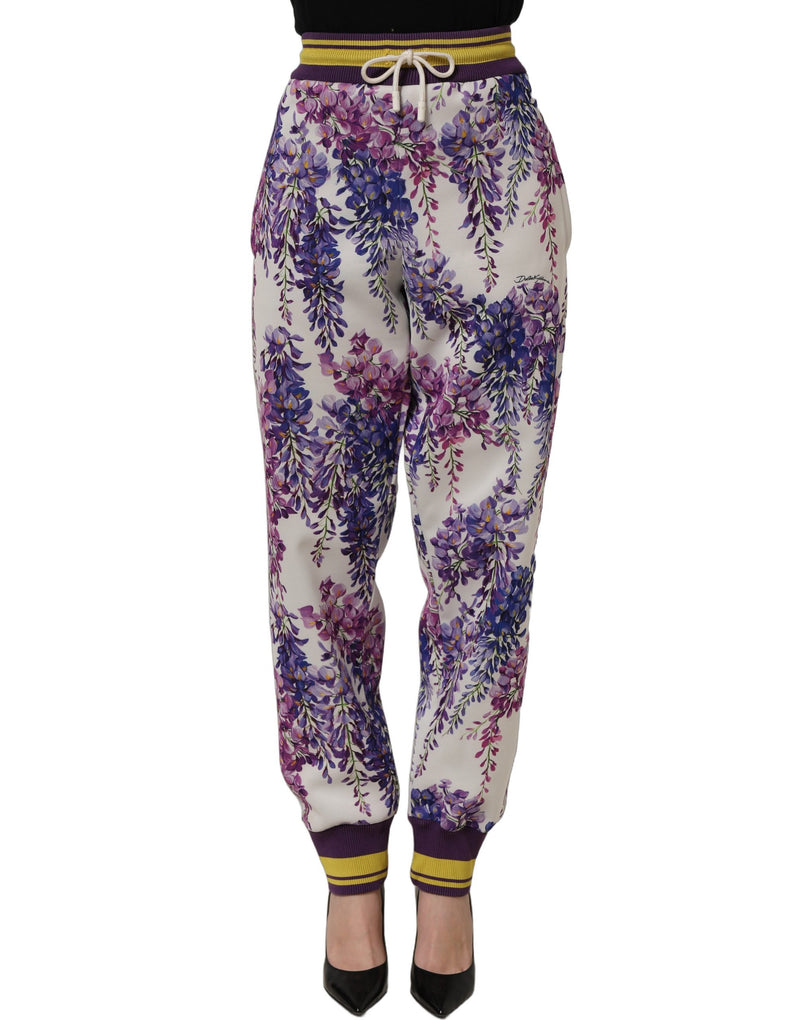 Dolce & Gabbana Multicolor Floral Mid Waist Jogger Pants