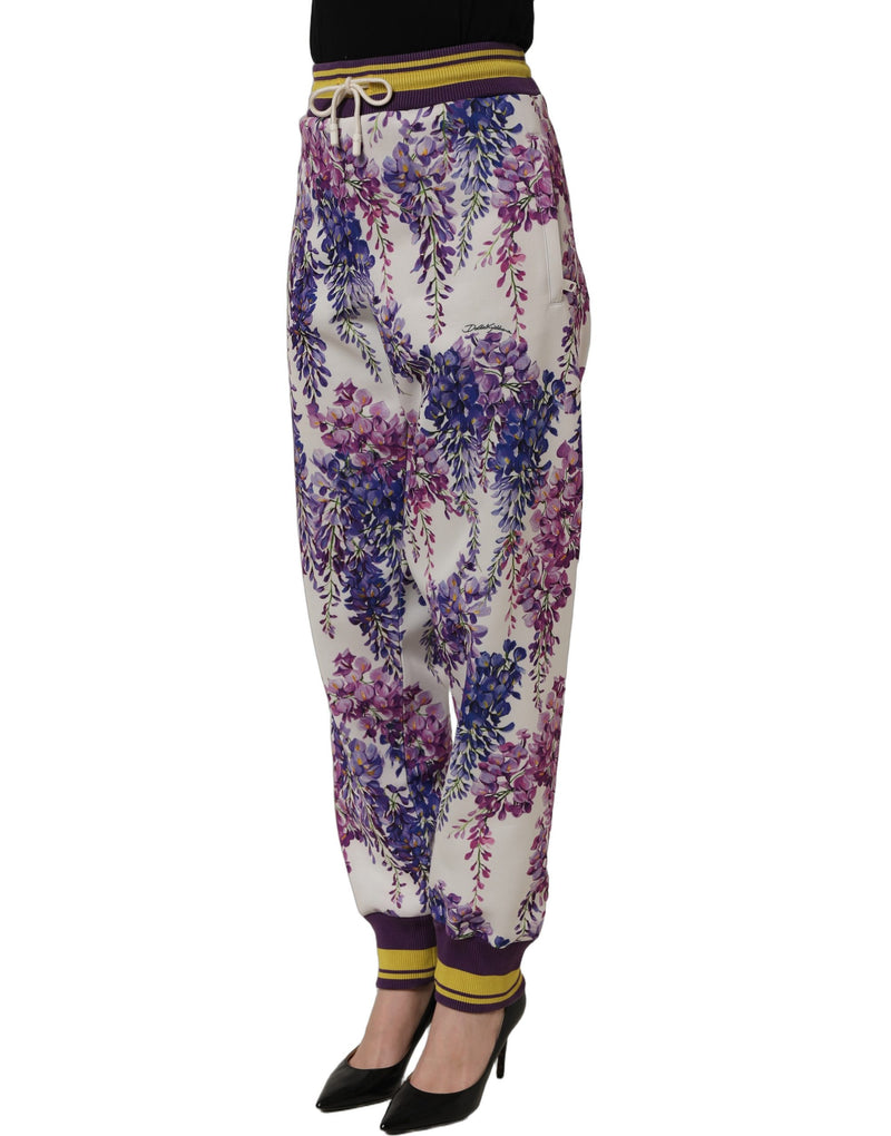 Dolce & Gabbana Multicolor Floral Mid Waist Jogger Pants