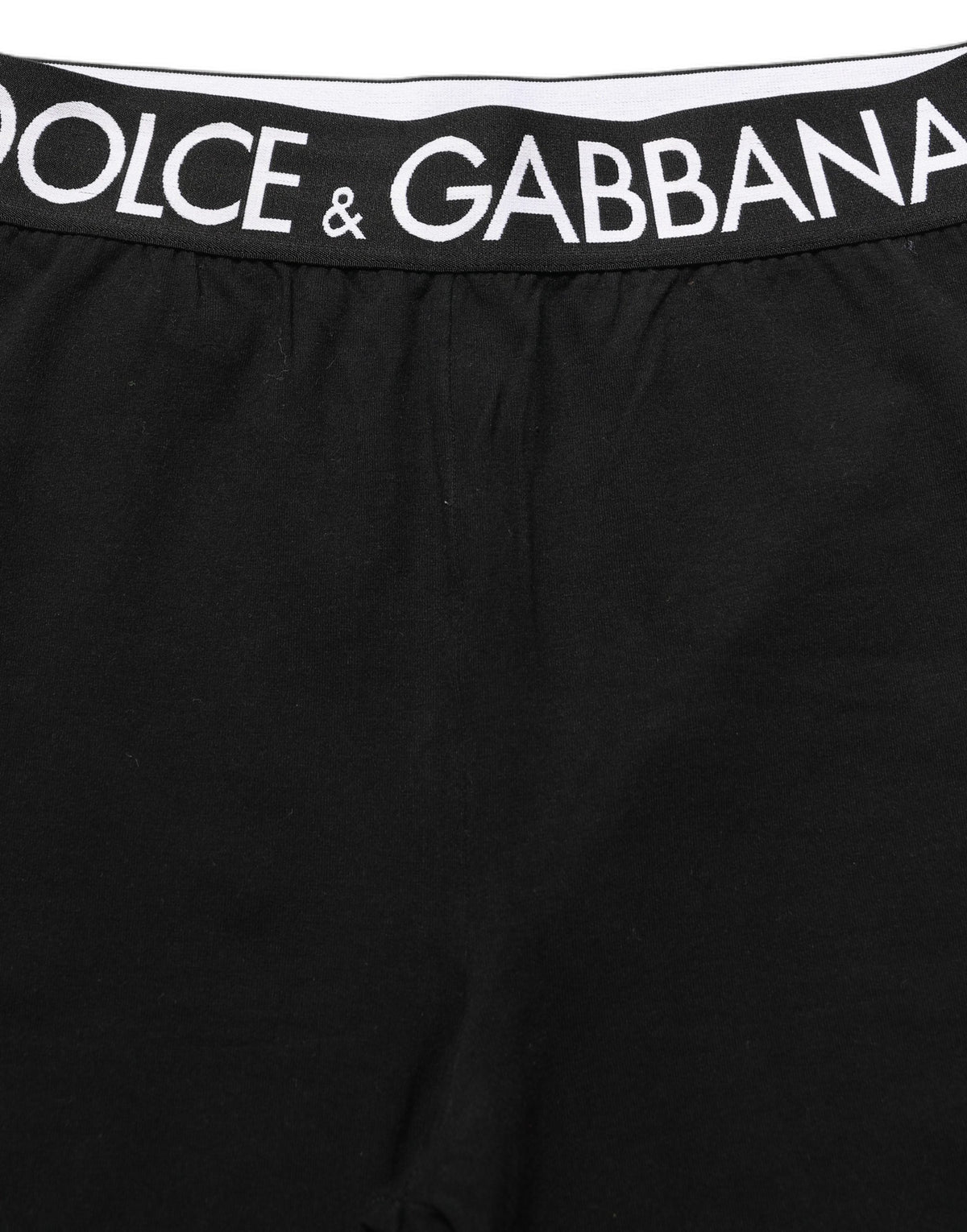 Dolce & Gabbana Legging Capri Noir Taille Haute en Coton