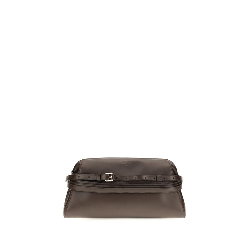 Moschino Brown Goatskin Shoulder Bag