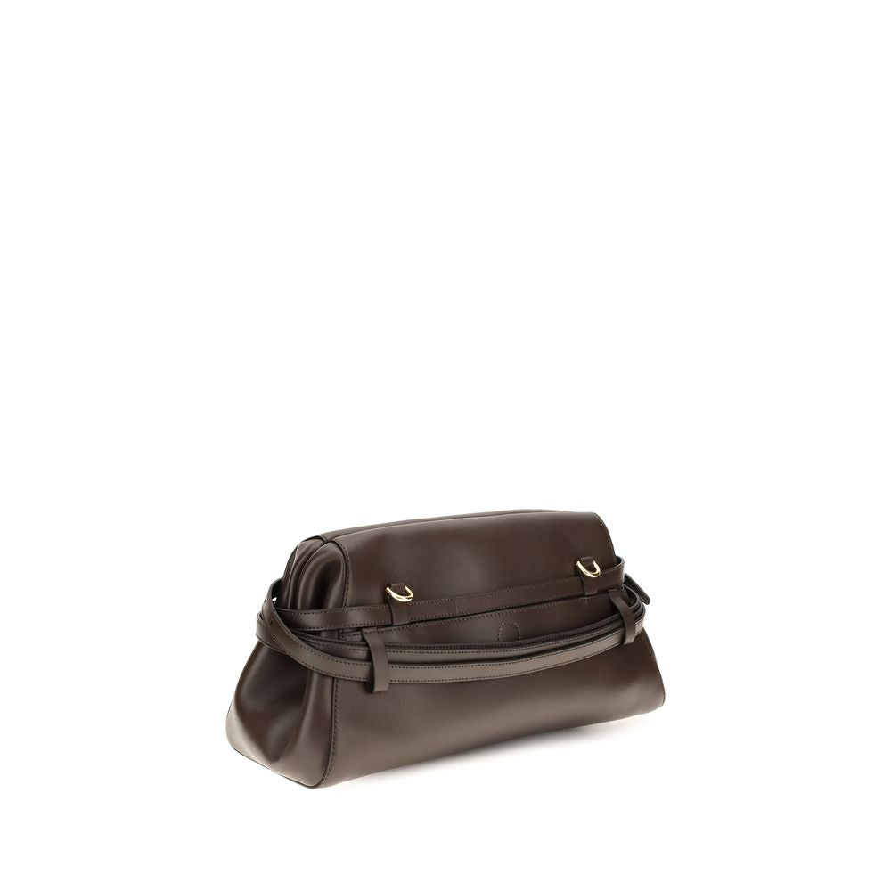 Sac bandoulière Moschino en cuir de chèvre marron