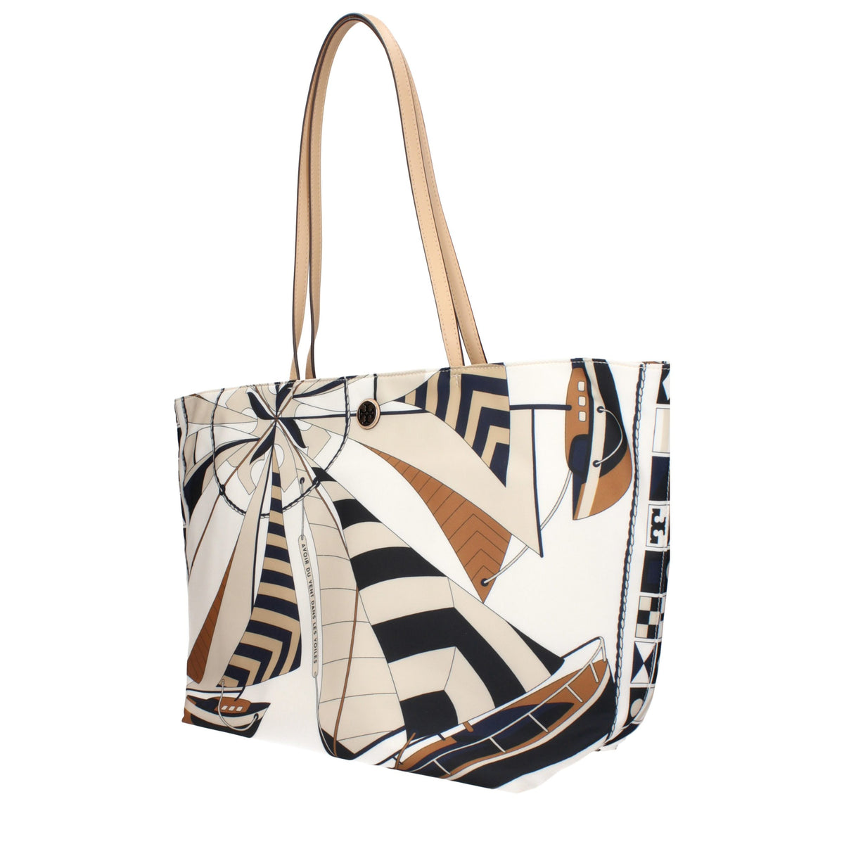 Sac bandoulière Tory Burch en tissu beige