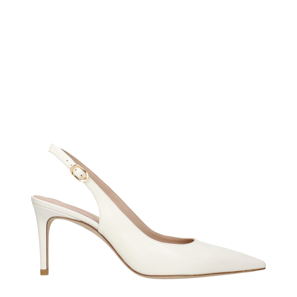 Escarpins à talons hauts en cuir beige Stuart Weitzman
