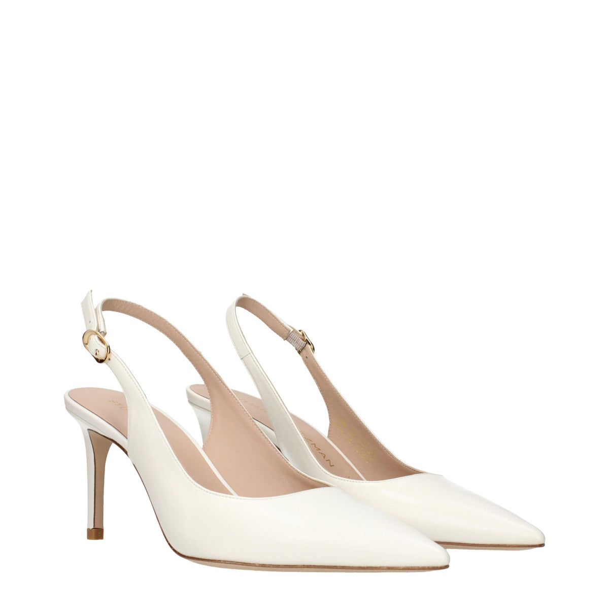 Escarpins à talons hauts en cuir beige Stuart Weitzman