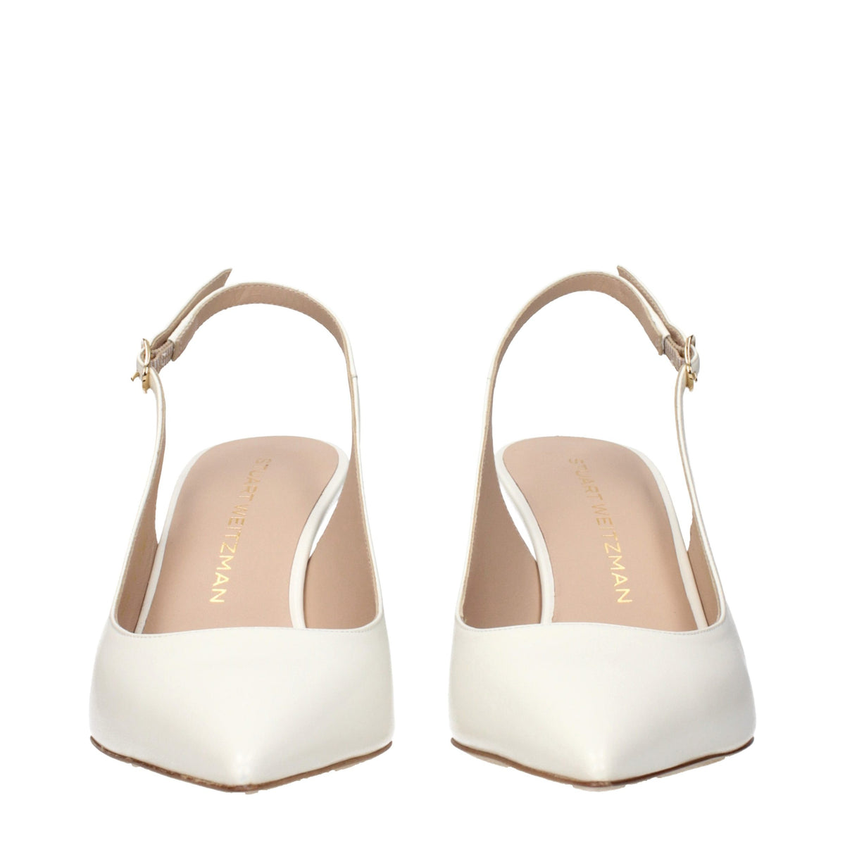 Escarpins à talons hauts en cuir beige Stuart Weitzman