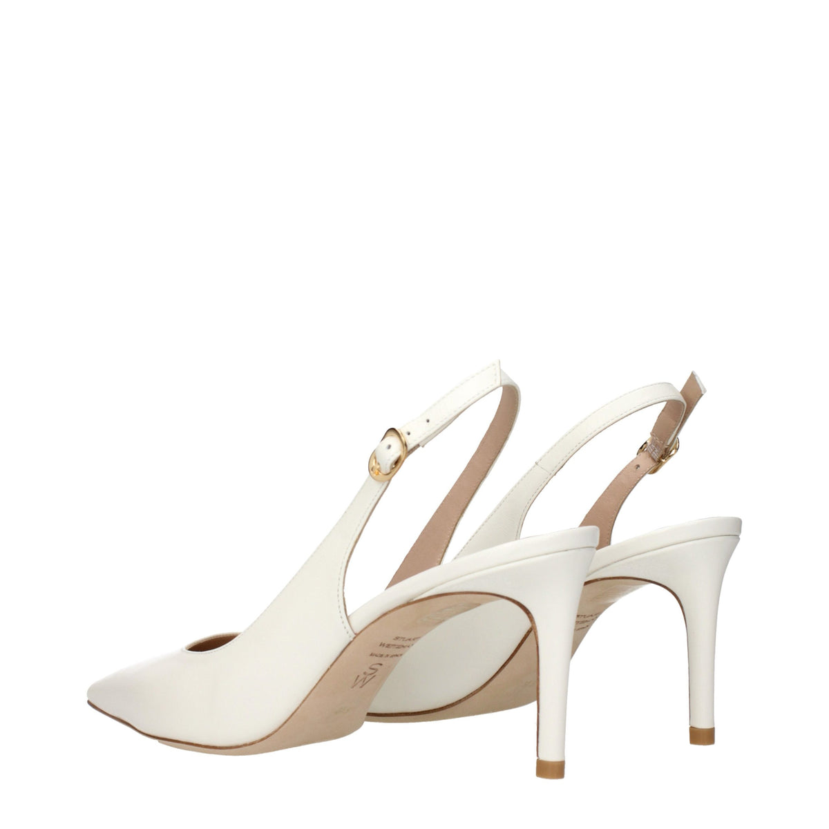 Escarpins à talons hauts en cuir beige Stuart Weitzman