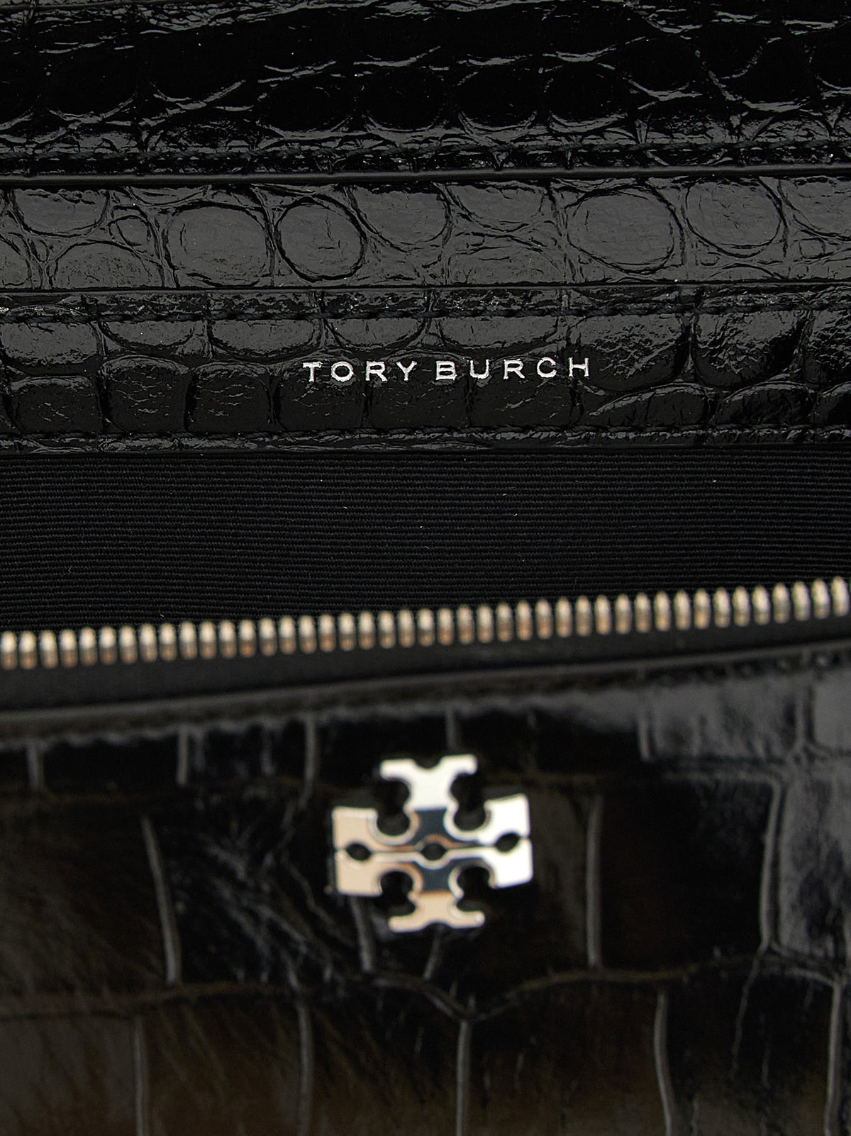 Sac bandoulière Tory Burch en cuir d'agneau noir