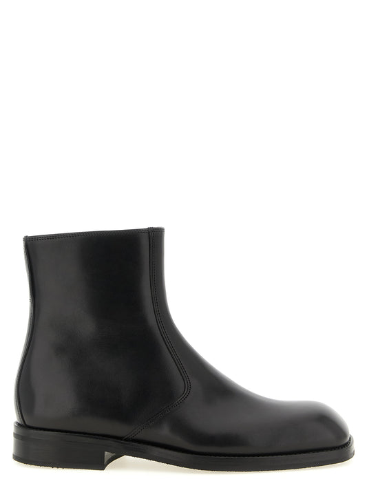 Lemaire Black Lamb Leather Ankle Boots