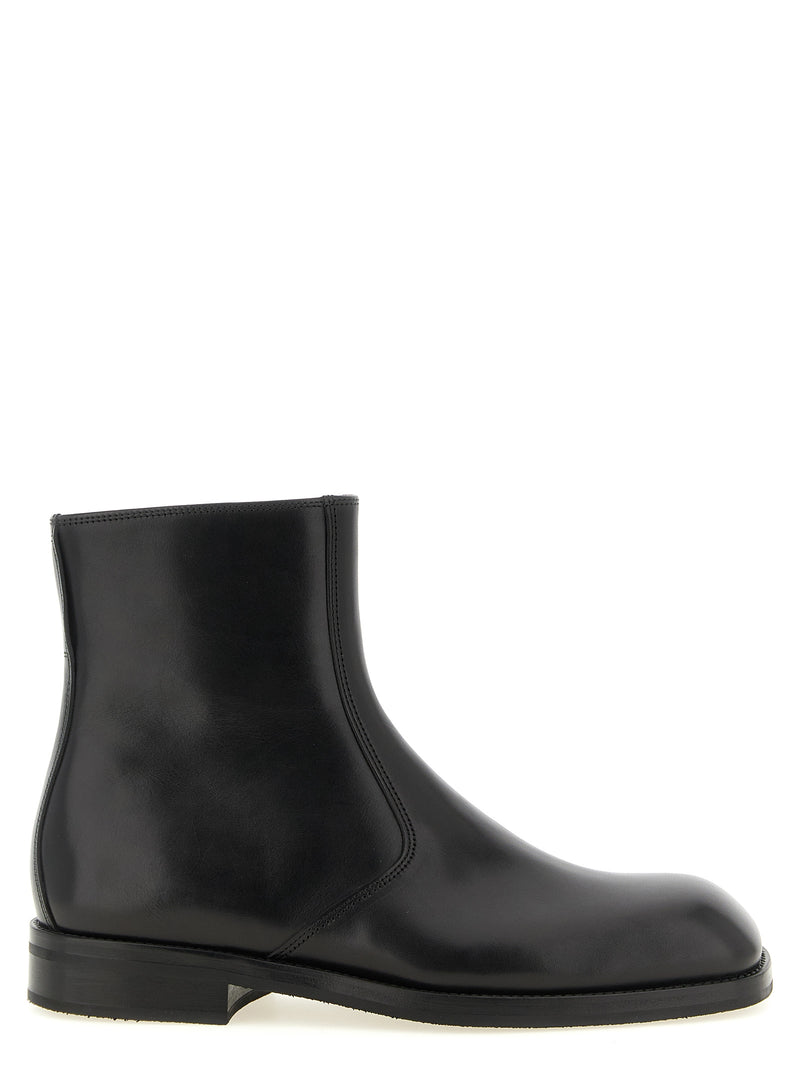 Lemaire Black Lamb Leather Ankle Boots
