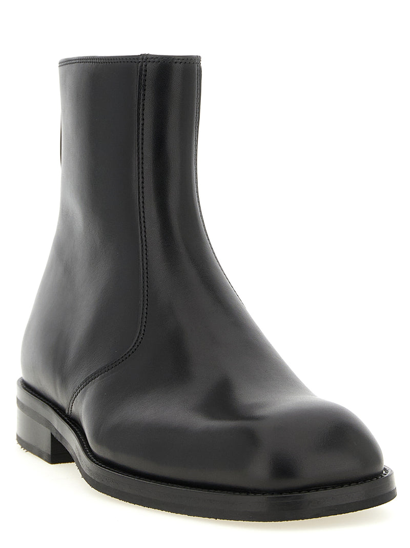 Lemaire Black Lamb Leather Ankle Boots