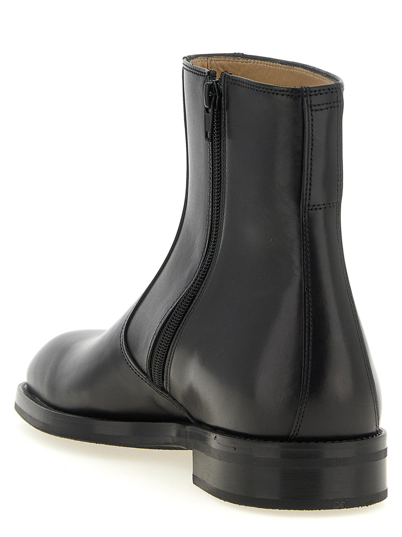 Lemaire Black Lamb Leather Ankle Boots