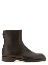 Bottines Lemaire en cuir d'agneau marron