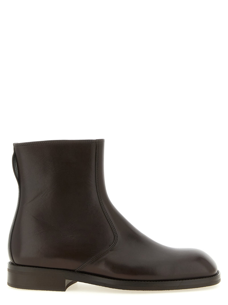 Lemaire Brown Lamb Leather Ankle Boots