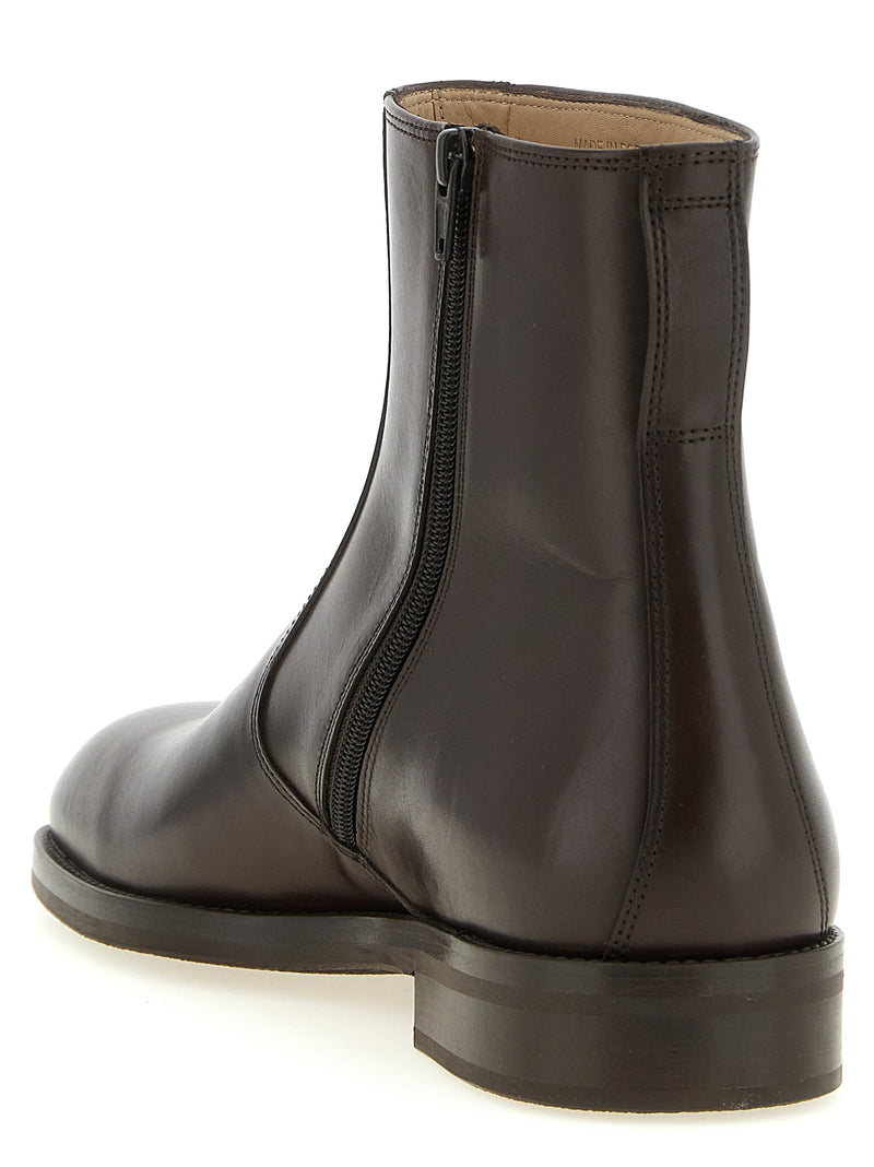 Lemaire Brown Lamb Leather Ankle Boots