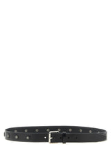 Ceinture Lemaire en cuir de veau noir coupe classique
