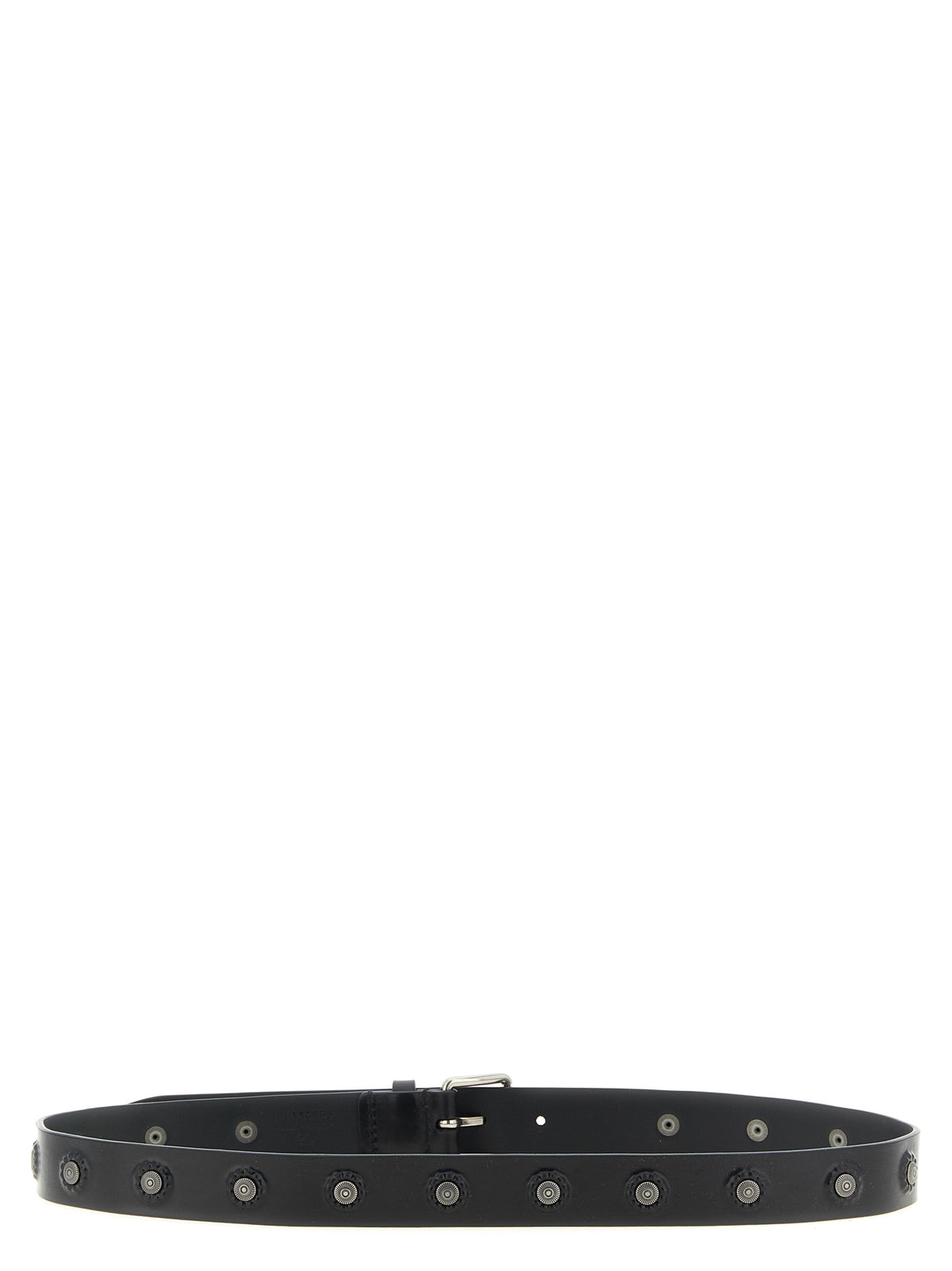 Ceinture Lemaire en cuir de veau noir coupe classique