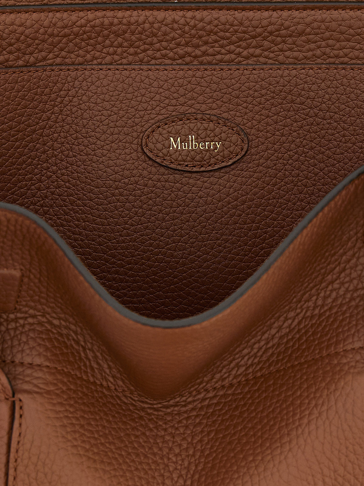 Sac porté épaule en cuir de veau marron Mulberry