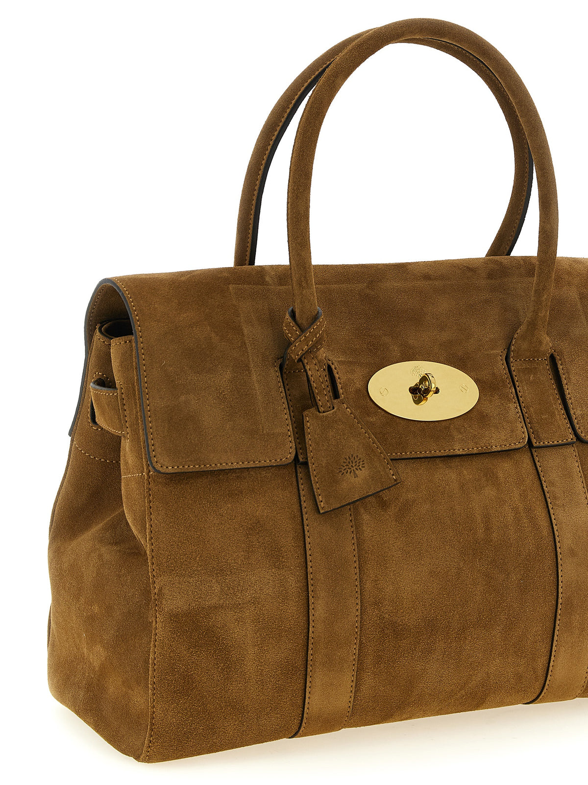 Sac à main en cuir de veau marron Mulberry