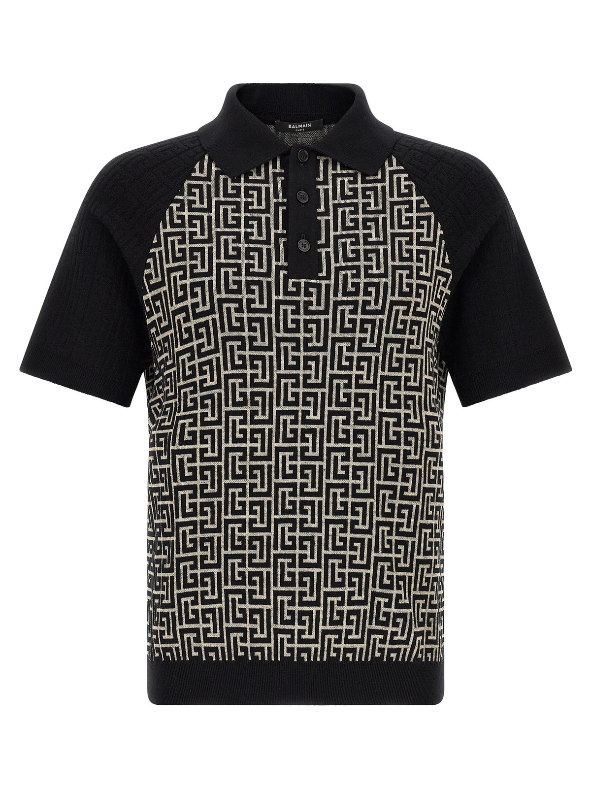 Polo Balmain en coton bicolore