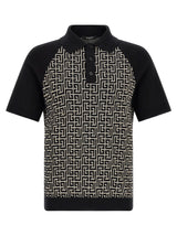 Polo Balmain en coton bicolore
