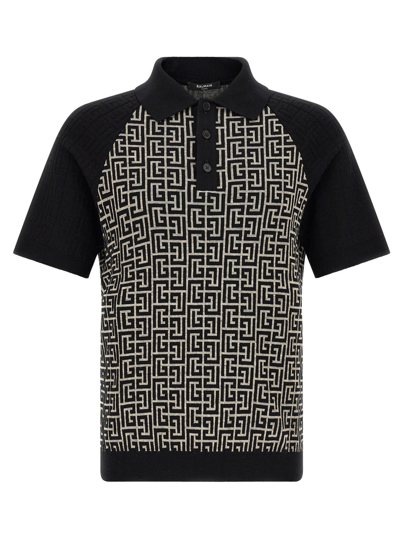 Balmain Bicolor Cotton Polo Shirt