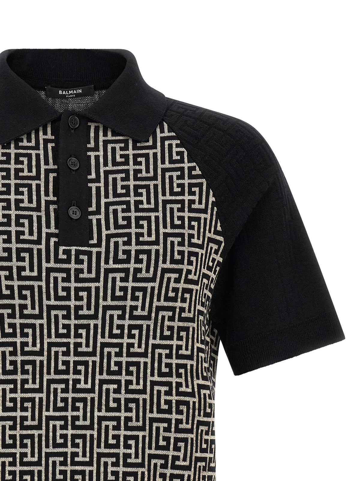 Polo Balmain en coton bicolore