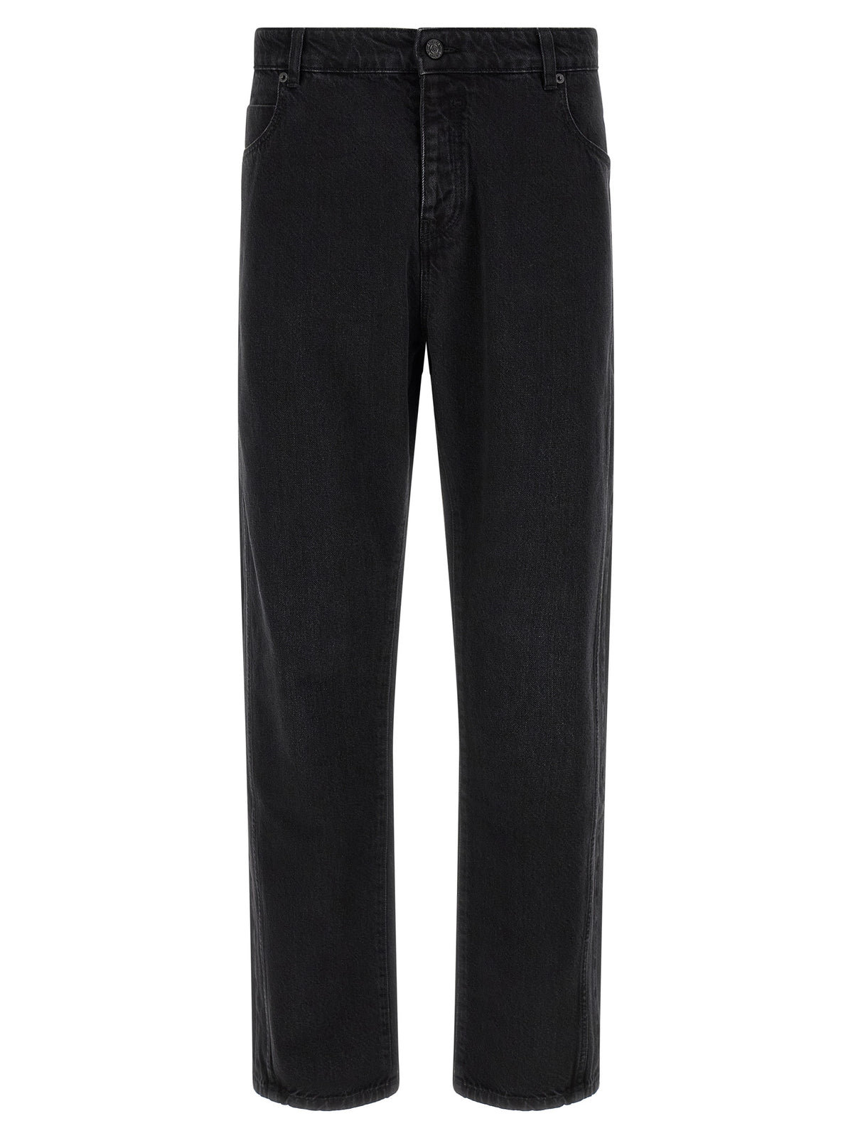 Balmain Jean Droit en Coton Noir