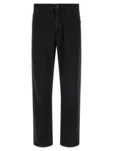 Balmain Jean Droit en Coton Noir