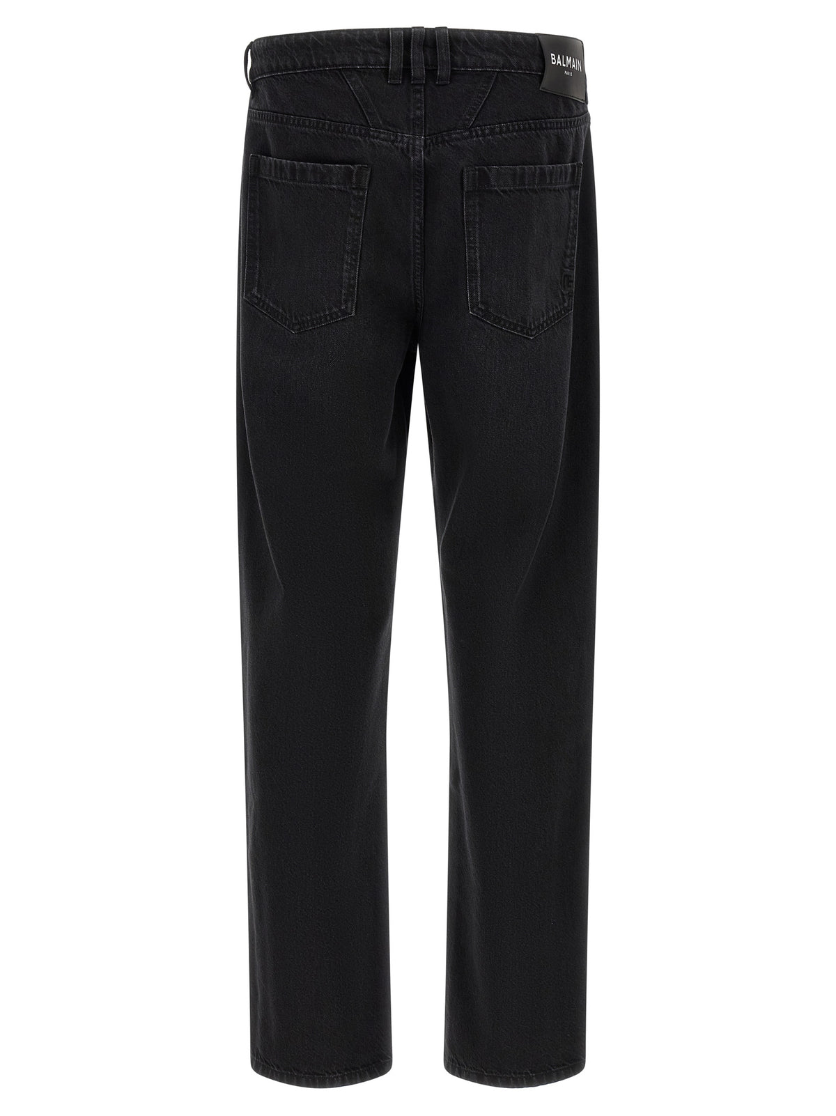 Balmain Jean Droit en Coton Noir