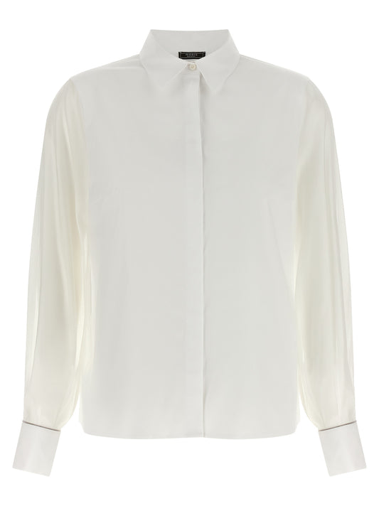 Peserico White Cotton Blouse