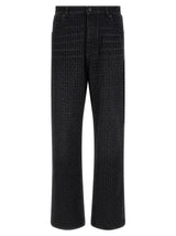 Balmain Jean Droit en Coton Noir