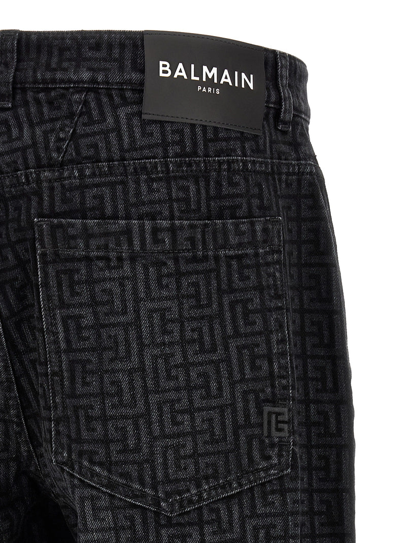 Balmain Black Cotton Straight-Leg Jeans