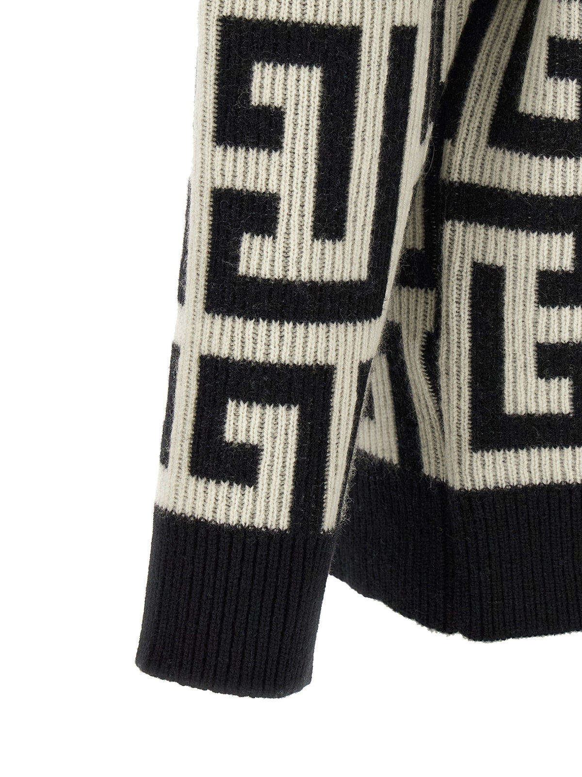 Cardigan bicolore Balmain en laine mérinos