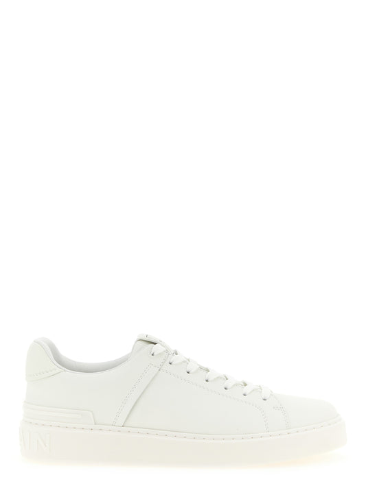 Balmain White Calfskin Low Top Sneakers