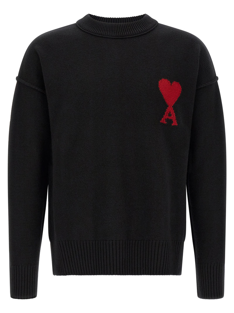 Ami Paris Black Wool Cardigan