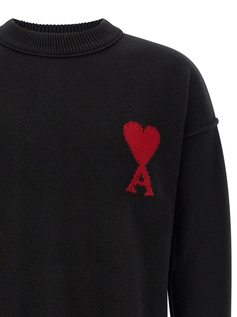 Ami Paris Black Wool Cardigan