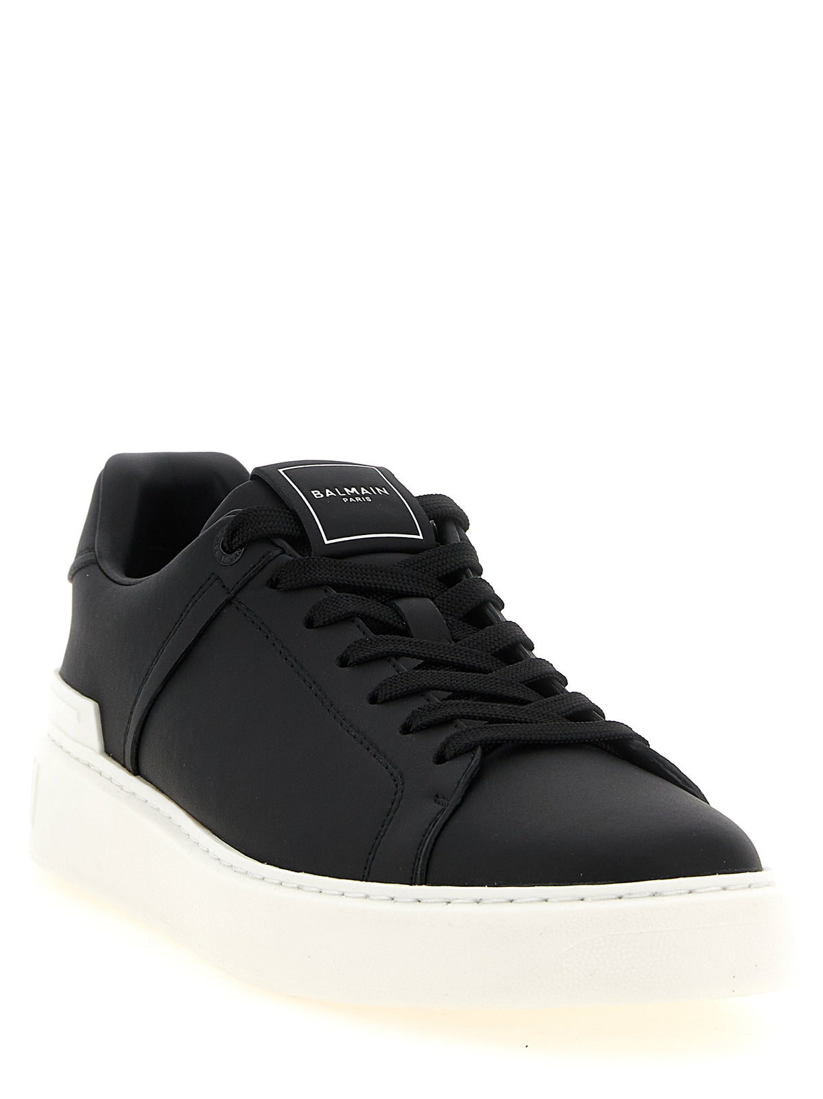 Baskets basses bicolores en cuir de veau Balmain